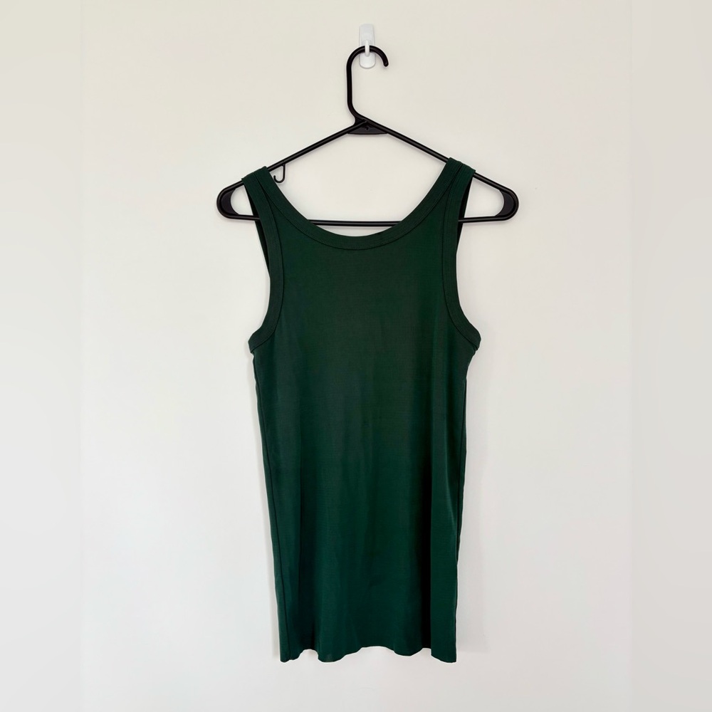 COS Deep Green Ribbed Tank Top - Picture 2 of 6